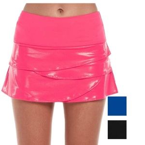 Lucky in Love Wet Scallop Tennis Skort Pink Sz 14